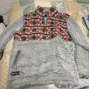 Cozy Gray and Patterned Women's Simply Southern Sweater